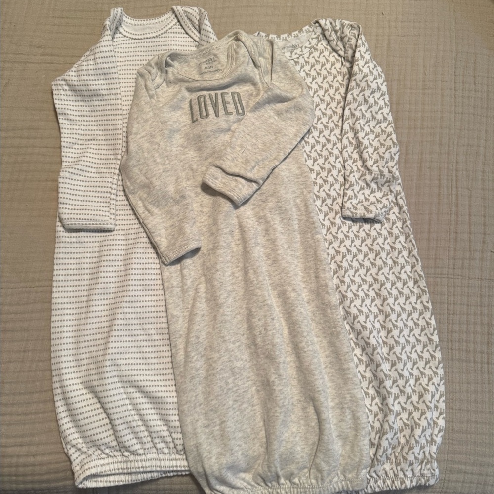 Gray and White Carter’s Baby Gown Set